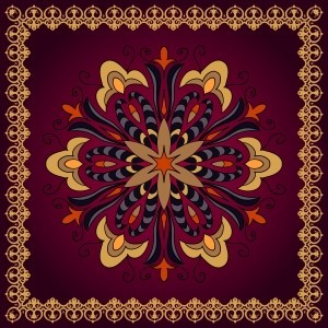 mandala, for the design of tablecloths, napkins, pillows,