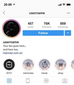 Instagram highlight icons.